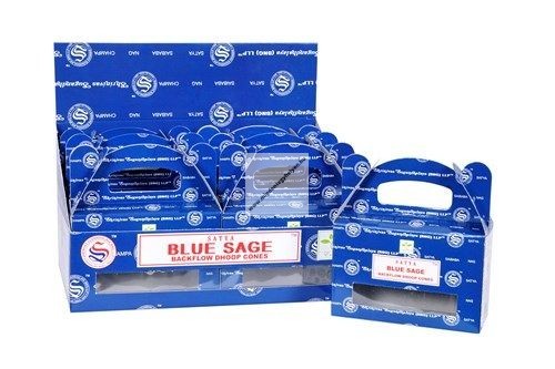 Satya Backflow-Blue Sage Kék zsálya Lefelé áramló füstölőkúp 